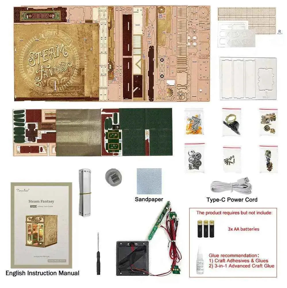 TONECHEER Mid-Year Flash Sale 3D Puzzle DIY Infinity Train Cabin Kit (Steam Fantasy)