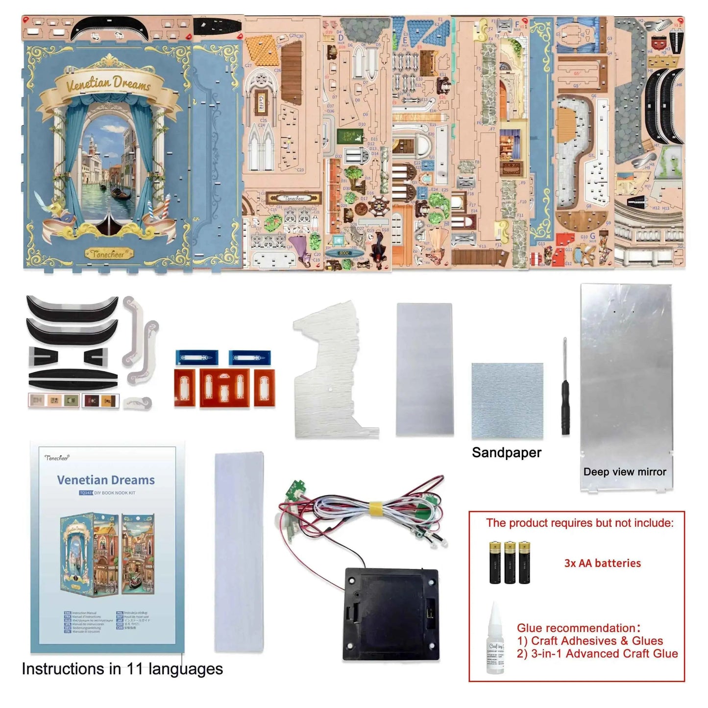 TONECHEER Mid-Year Flash Sale 3D Puzzle Book Nook Kit (Venetian Dreams)