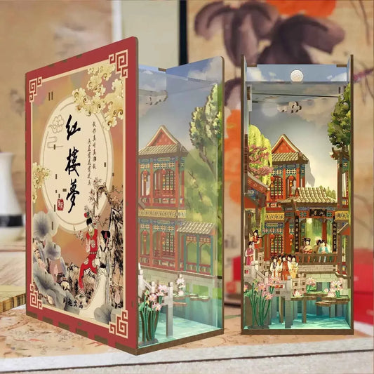Pure Snoze 3D Wooden Puzzle DIY Book Nook Kit (Dream of Red Mansions)