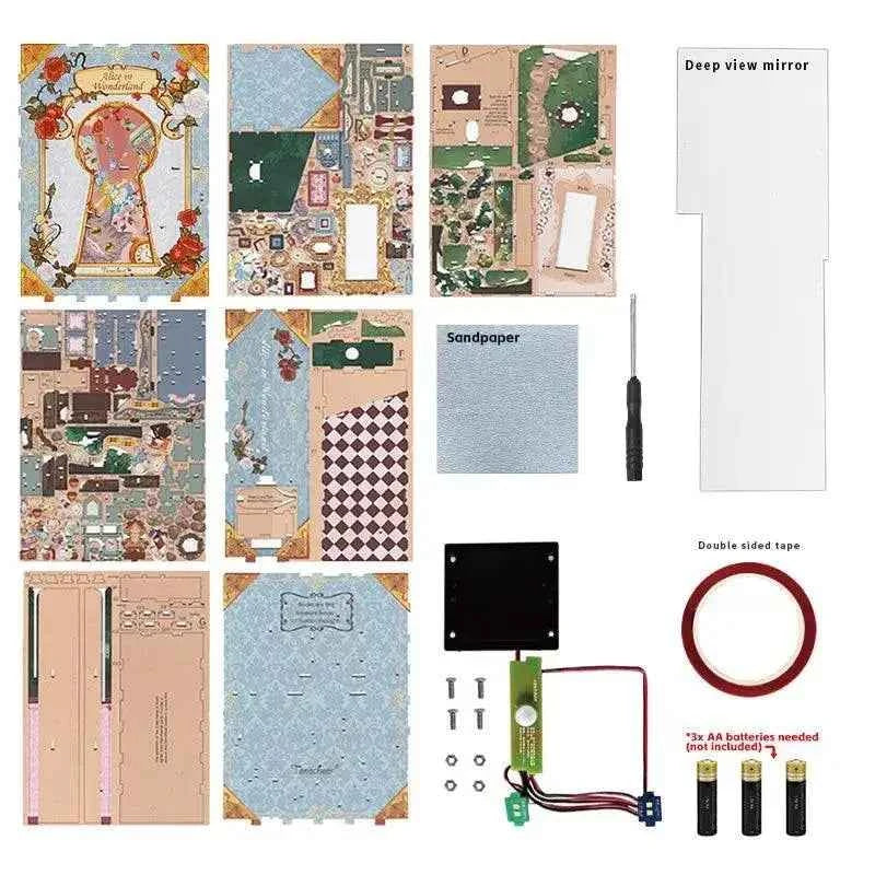 TONECHEER Mother's Day FLASH SALE 3D Wooden Puzzle DIY Book Nook Kit (Alice in Wonderland)