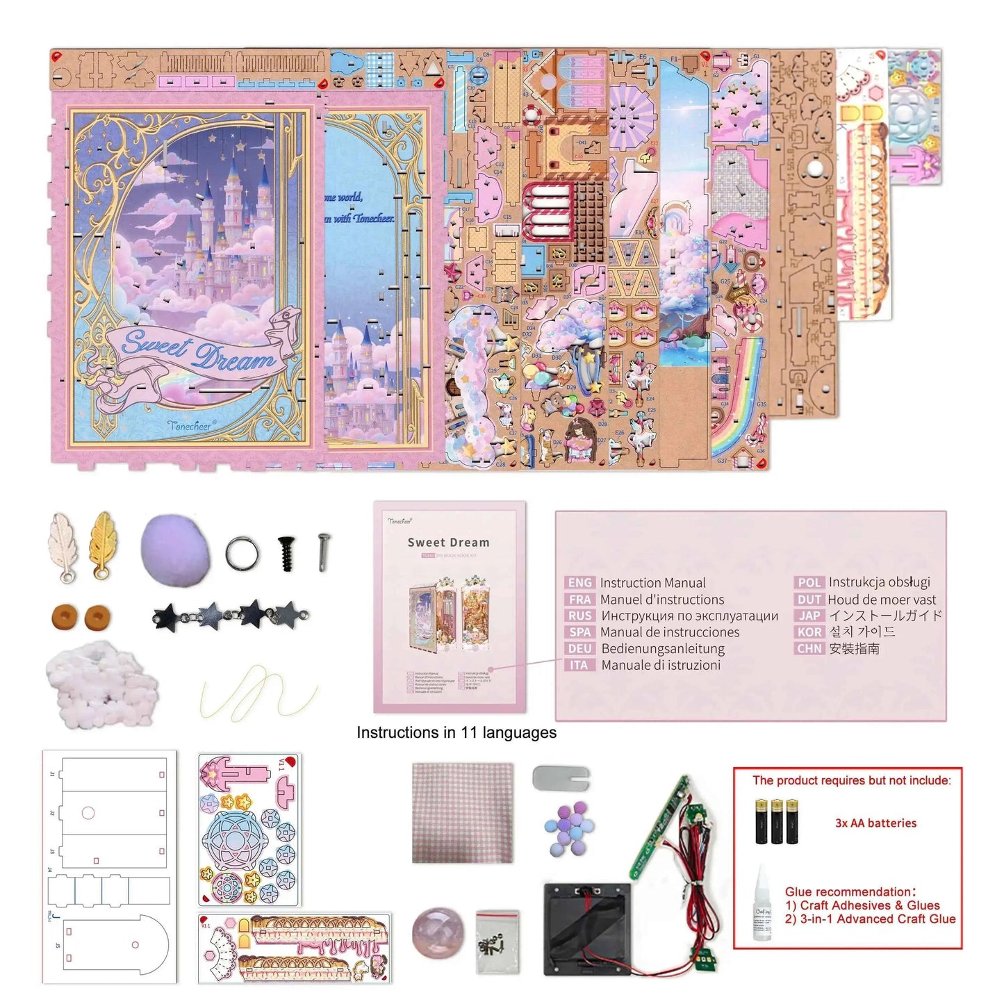 TONECHEER Mid-Year Flash Sale DIY Book Nook Kit (Sweet Dream)
