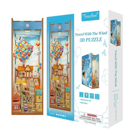 TONECHEER 3D Wooden Puzzle DIY Book Nook Kit (The Wind)