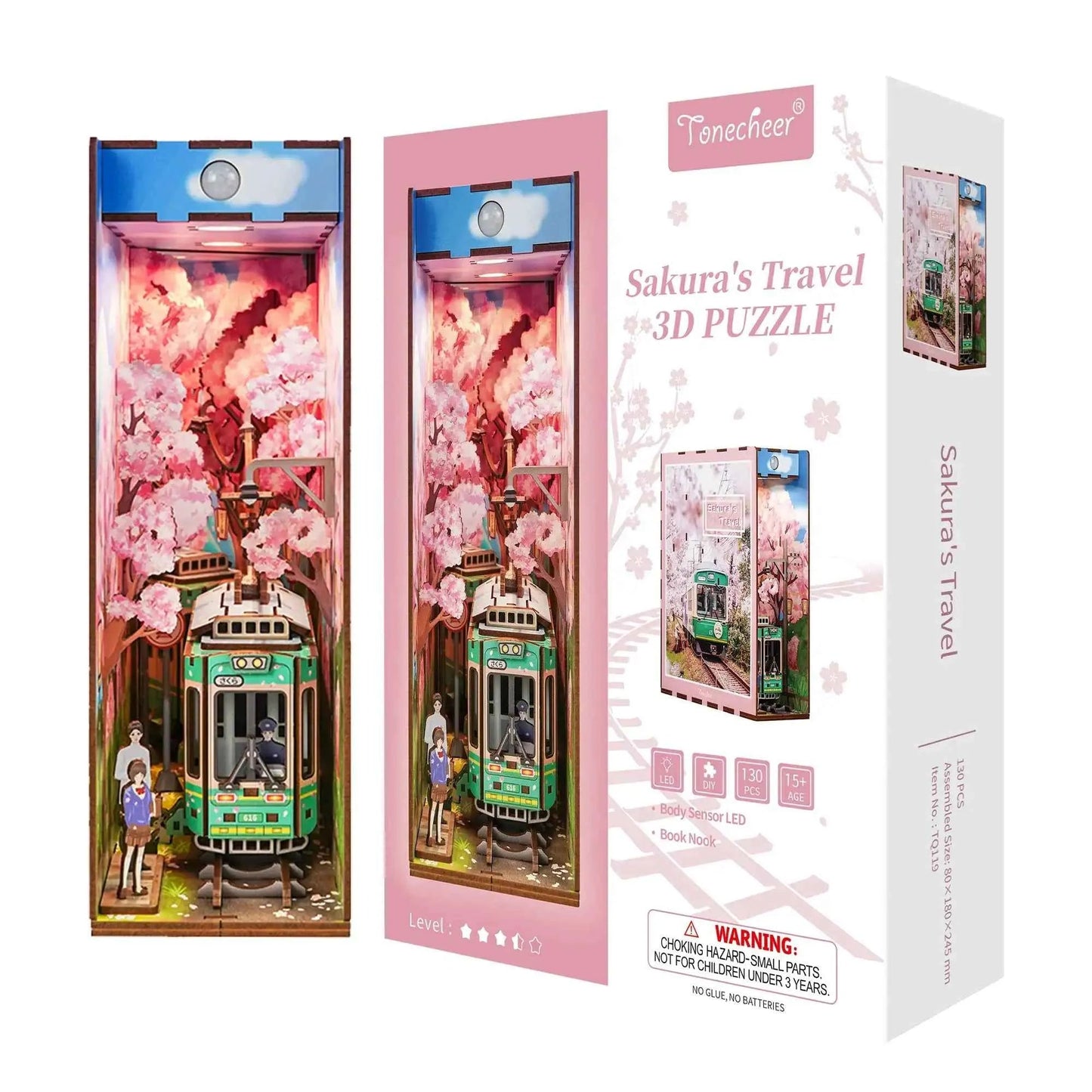 Pure Snoze 3D Wooden Puzzle DIY Book Nook Kit (Sakura's Travel)