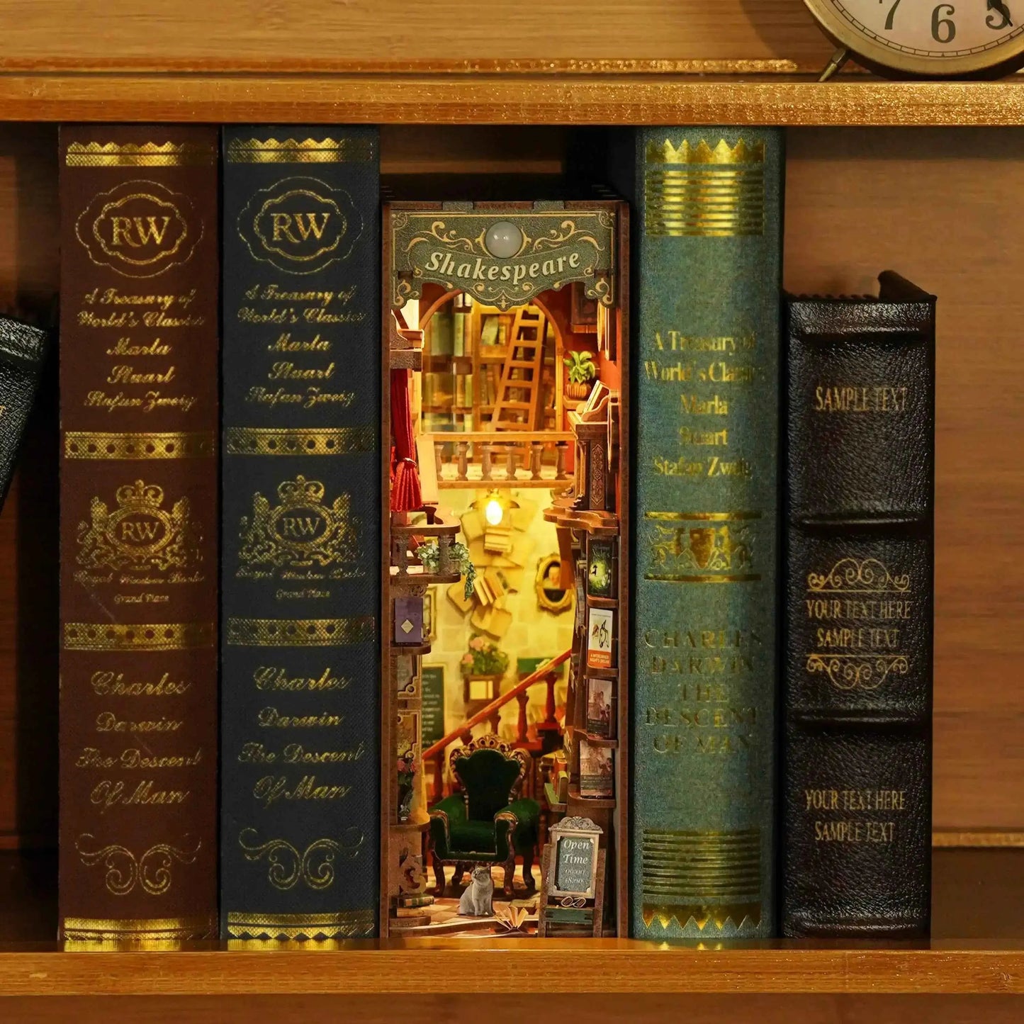 TONECHEER 3D Wooden Puzzle DIY Book Nook Kit (Left Bank Bookstore)