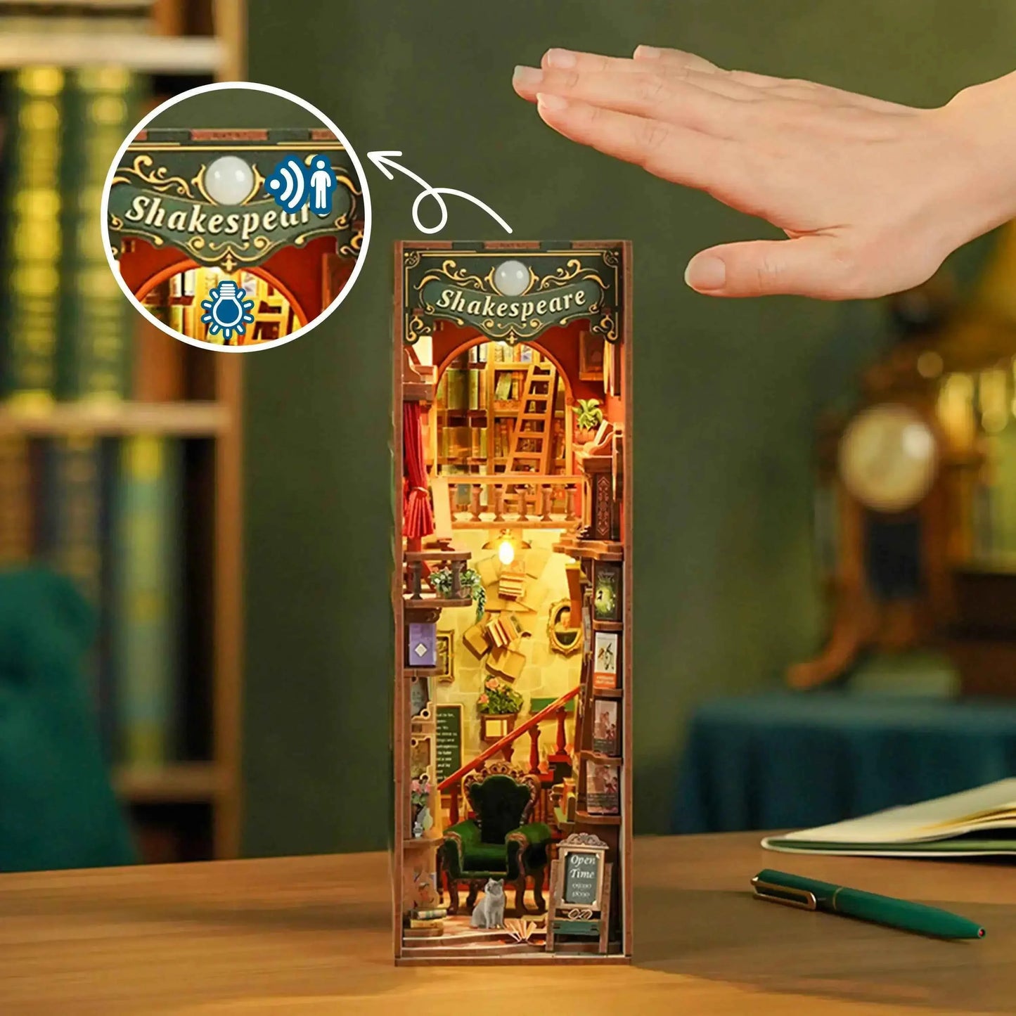TONECHEER 3D Wooden Puzzle DIY Book Nook Kit (Left Bank Bookstore)