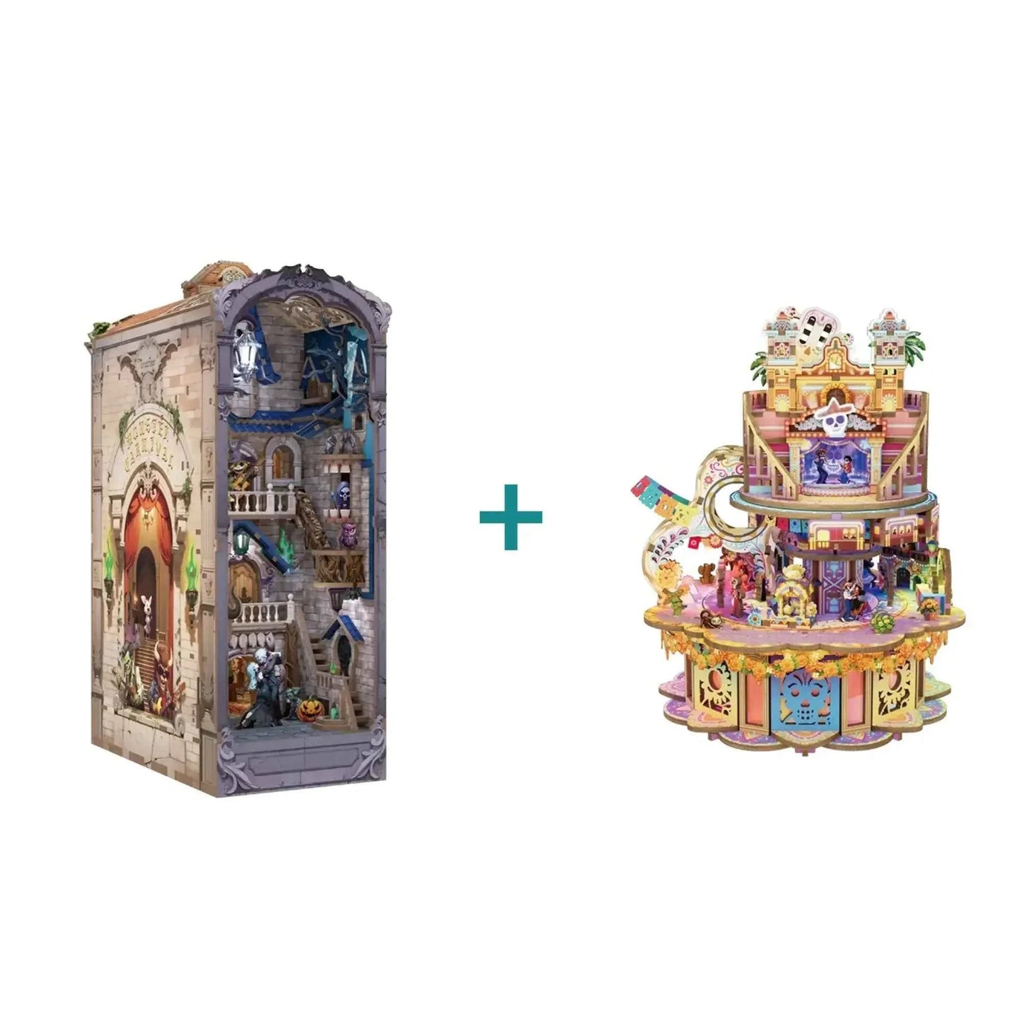 TONECHEER 3D Creative Musical Puzzle DIY Rotating Music Box Kit (Dreams wander)