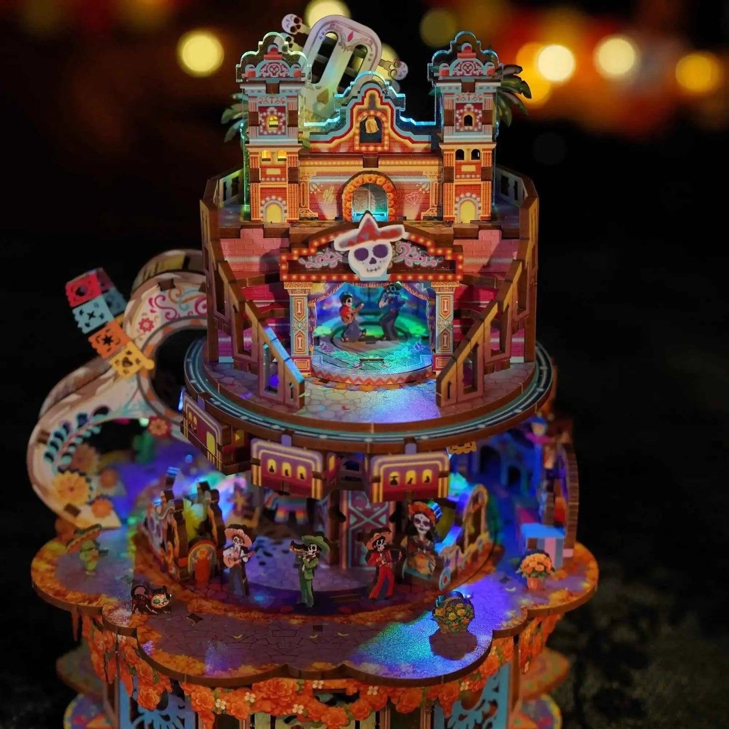 TONECHEER 3D Creative Musical Puzzle DIY Rotating Music Box Kit (Dreams wander)