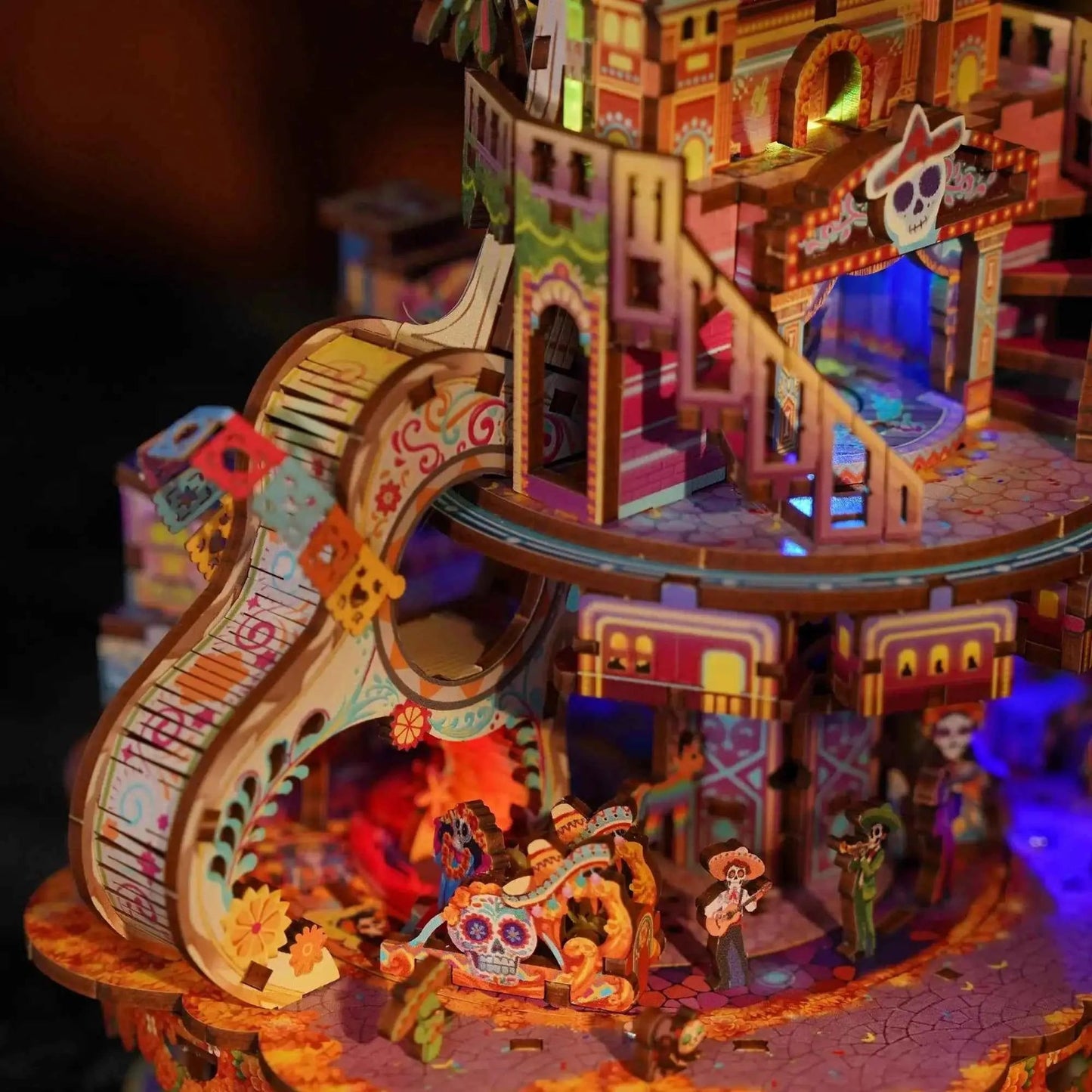 TONECHEER 3D Creative Musical Puzzle DIY Rotating Music Box Kit (Dreams wander)