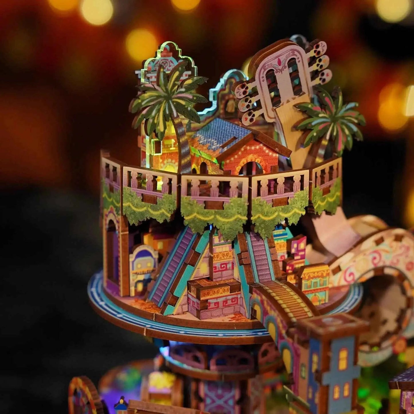TONECHEER 3D Creative Musical Puzzle DIY Rotating Music Box Kit (Dreams wander)