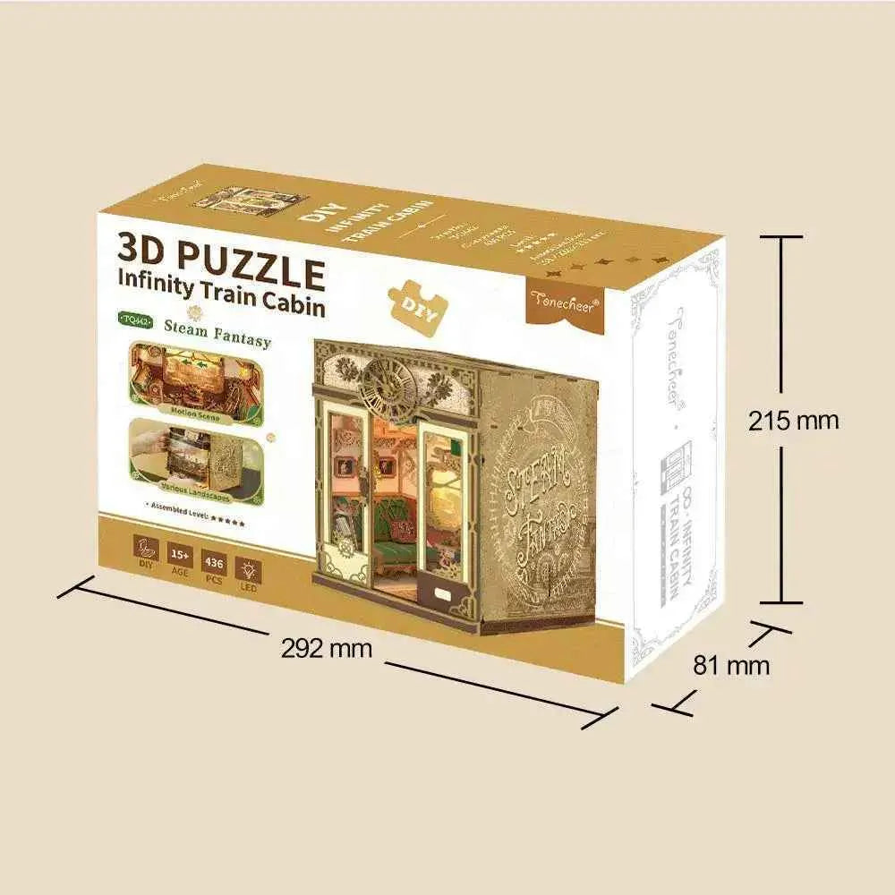 TONECHEER Mid-Year Flash Sale 3D Puzzle DIY Infinity Train Cabin Kit (Steam Fantasy)