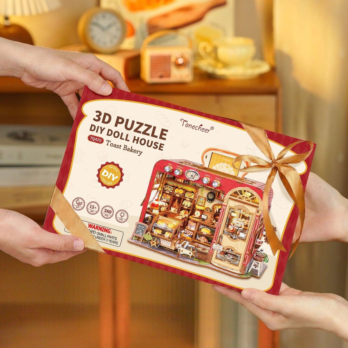 TONECHEER 3D Puzzle DIY Miniature House (Toast Bakery)
