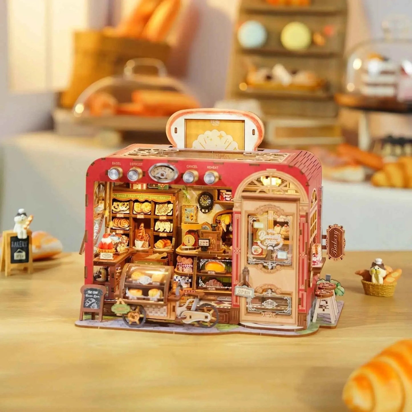 TONECHEER 3D Puzzle DIY Miniature House (Toast Bakery)