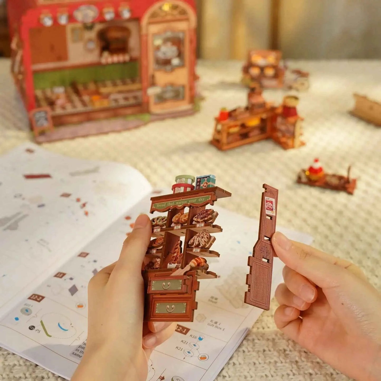 TONECHEER 3D Puzzle DIY Miniature House (Toast Bakery)