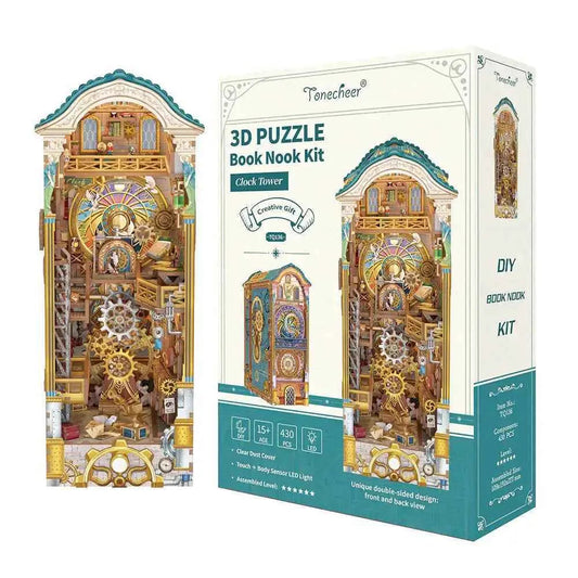 TONECHEER Mid-Year Flash Sale 3D Puzzle DIY Book Nook Kit (Clock Tower)