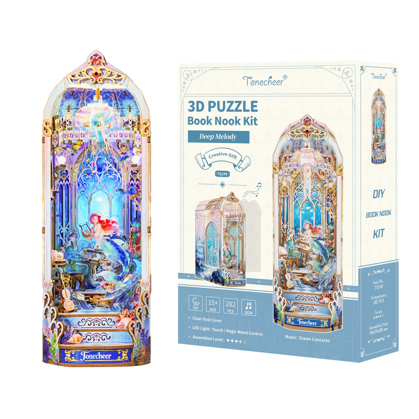 [Pre-sale]TONECHEER 3D Wooden Puzzle DIY Book Nook Kit (Deep Melody)