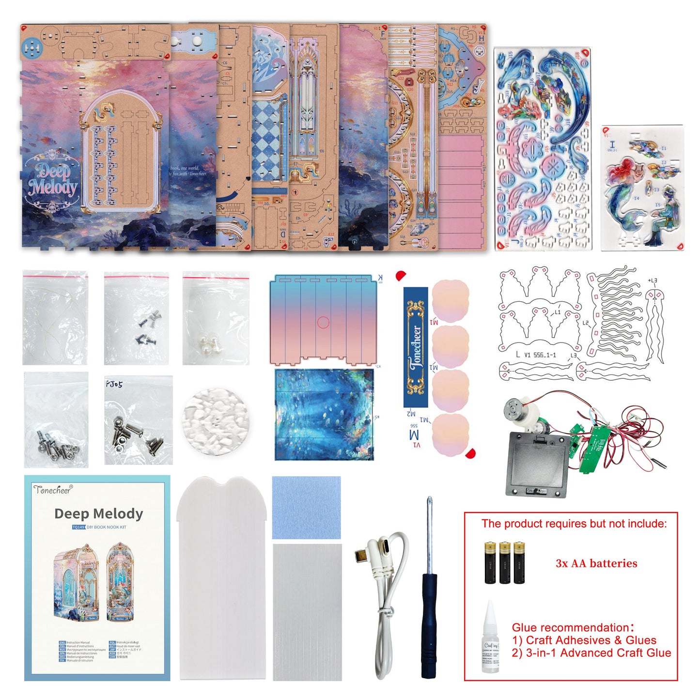 [Pre-sale]TONECHEER 3D Wooden Puzzle DIY Book Nook Kit (Deep Melody)