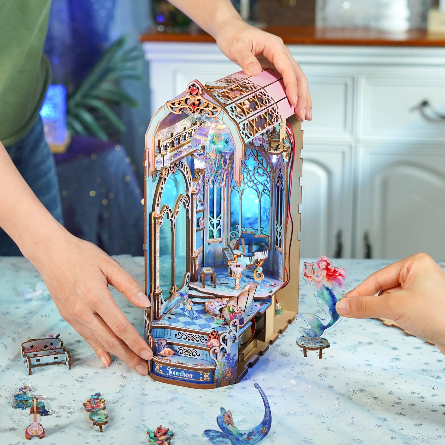 [Pre-sale]TONECHEER 3D Wooden Puzzle DIY Book Nook Kit (Deep Melody)