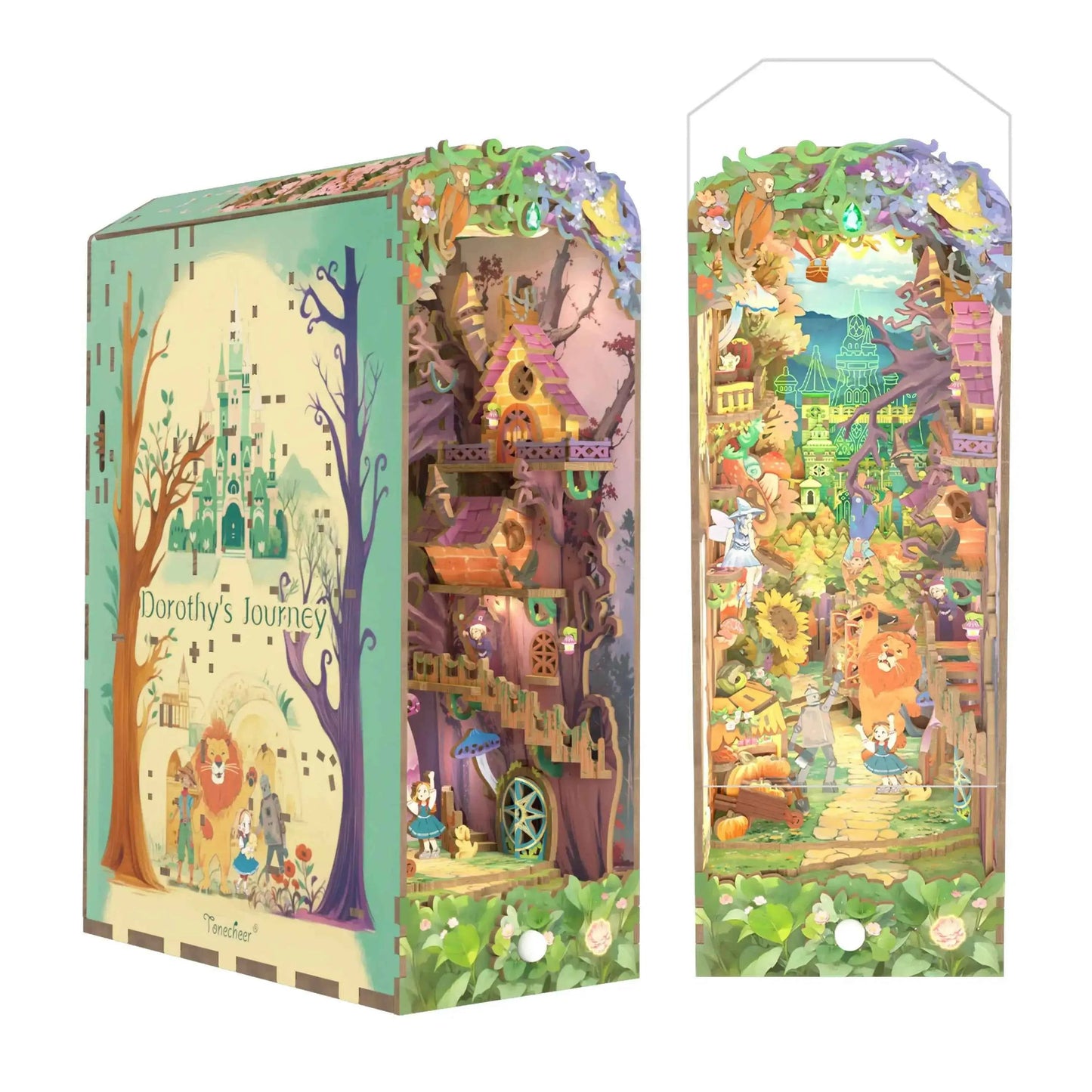 TONECHEER 3D Wooden Puzzle DIY Book Nook Kit (Dorothy's Journey)