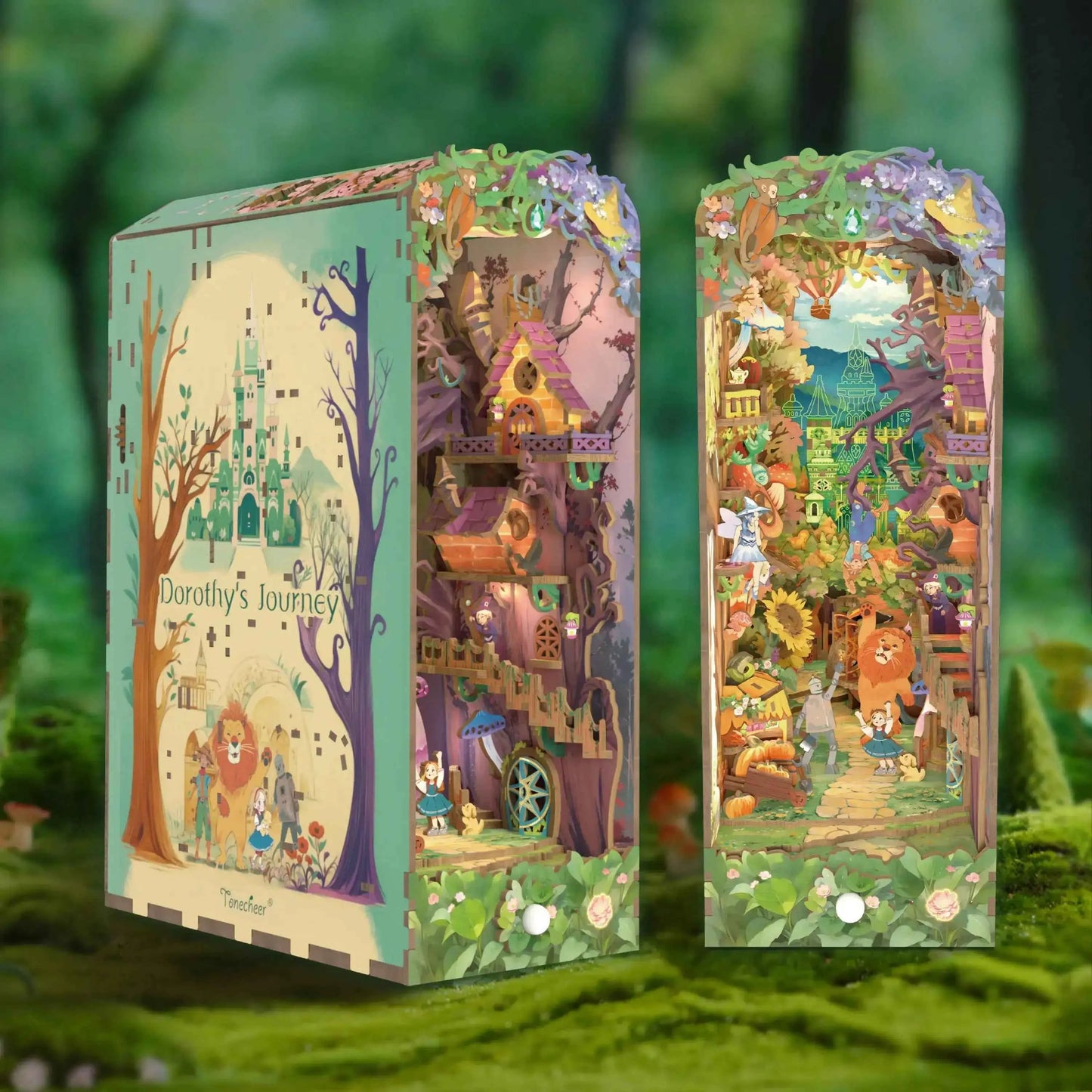 TONECHEER 3D Wooden Puzzle DIY Book Nook Kit (Dorothy's Journey)