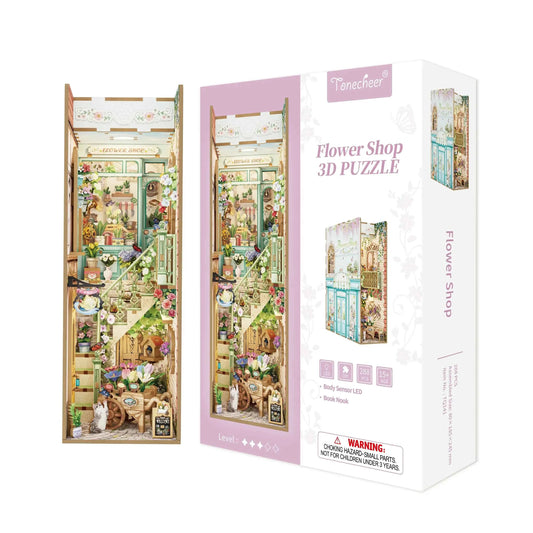 TONECHEER 3D Wooden Puzzle DIY Book Nook Kit (Flower Shop)