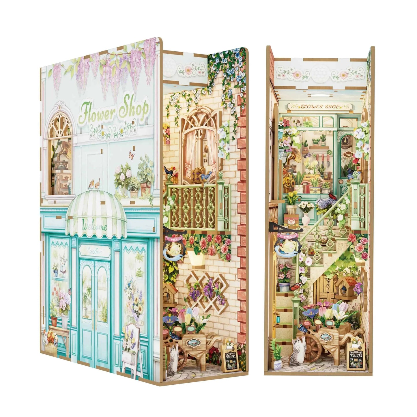 TONECHEER 3D Wooden Puzzle DIY Book Nook Kit (Flower Shop)