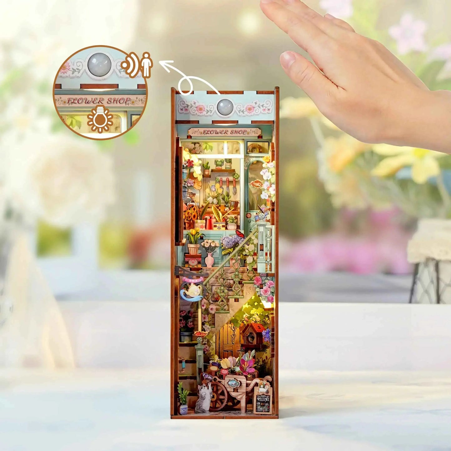 TONECHEER 3D Wooden Puzzle DIY Book Nook Kit (Flower Shop)