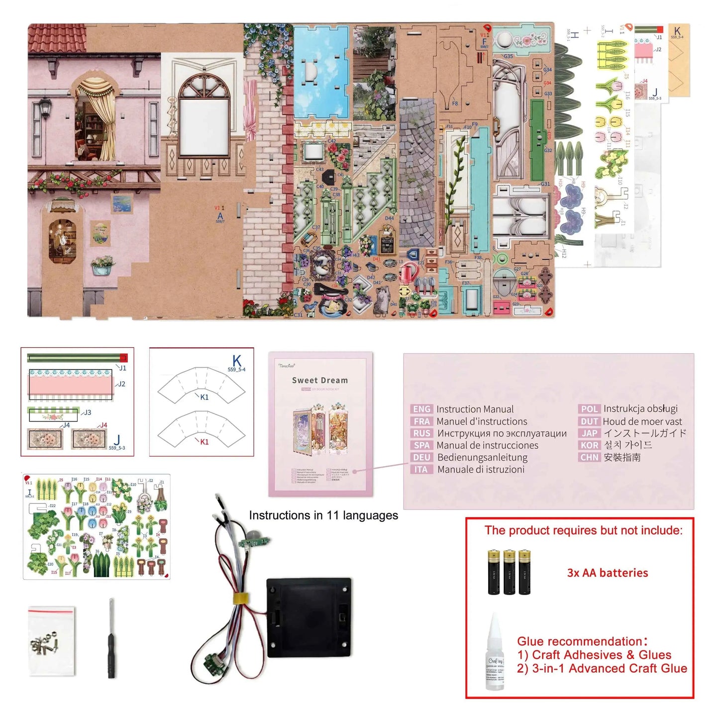 TONECHEER 3D Wooden Puzzle DIY Book Nook Kit (Flower Shop)