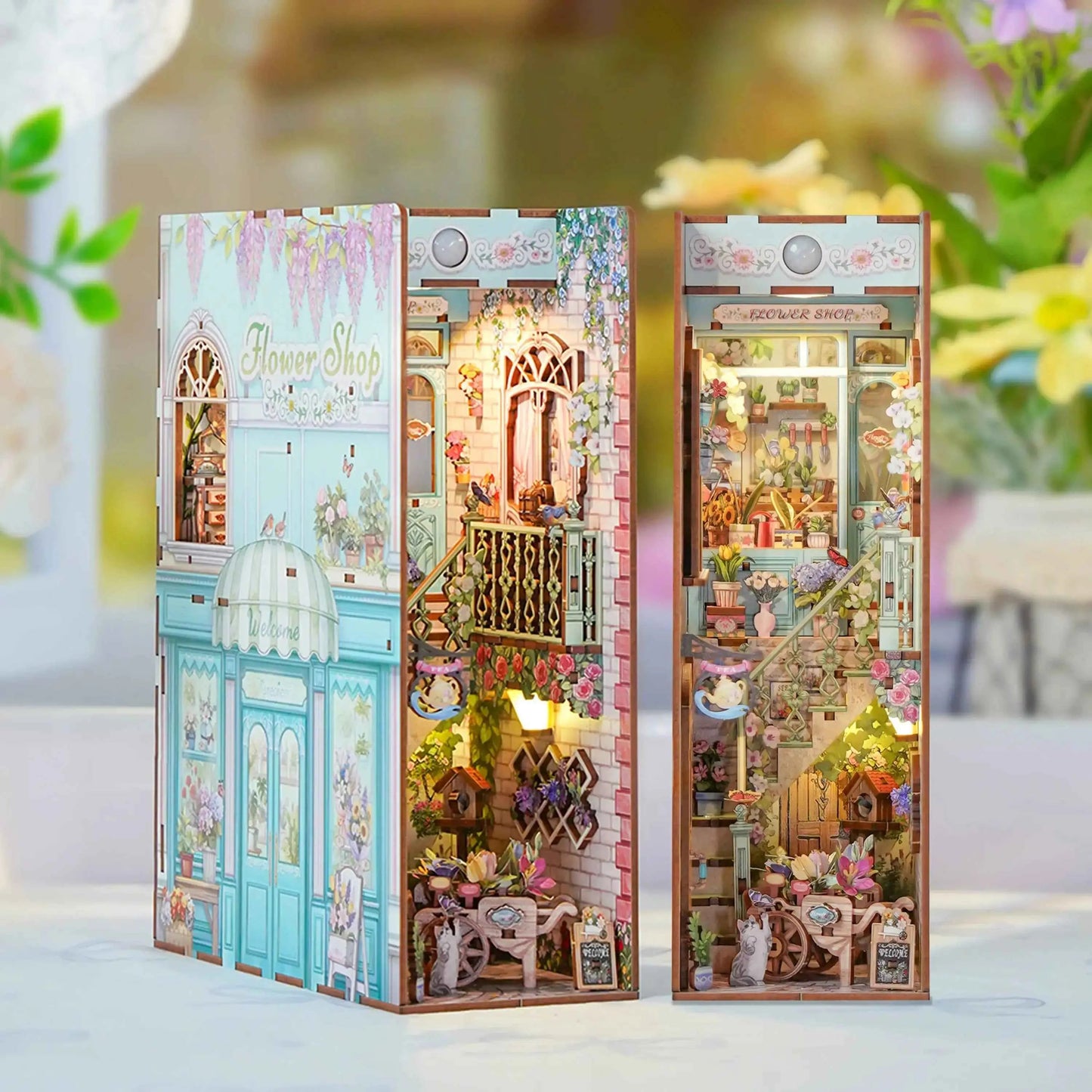 TONECHEER 3D Wooden Puzzle DIY Book Nook Kit (Flower Shop)