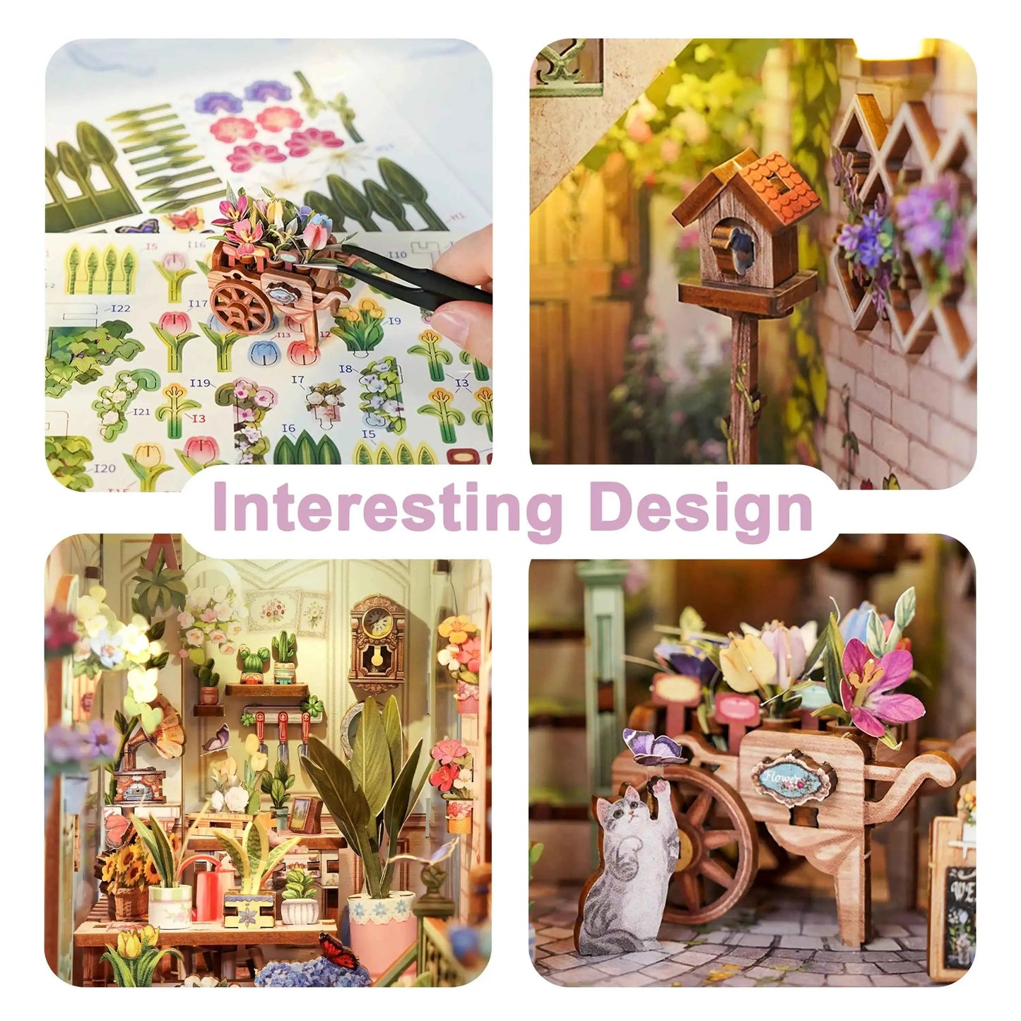 TONECHEER 3D Wooden Puzzle DIY Book Nook Kit (Flower Shop)