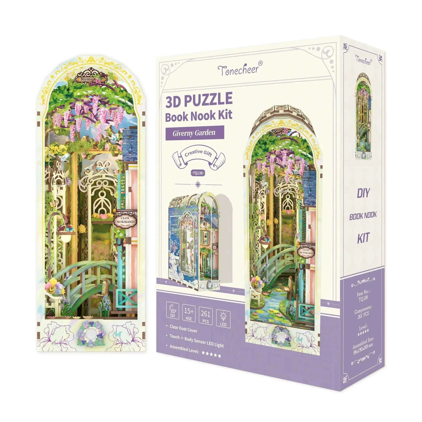 TONECHEER Mid-Year Flash Sale 3D Puzzle Book Nook Kit (Giverny Garden)