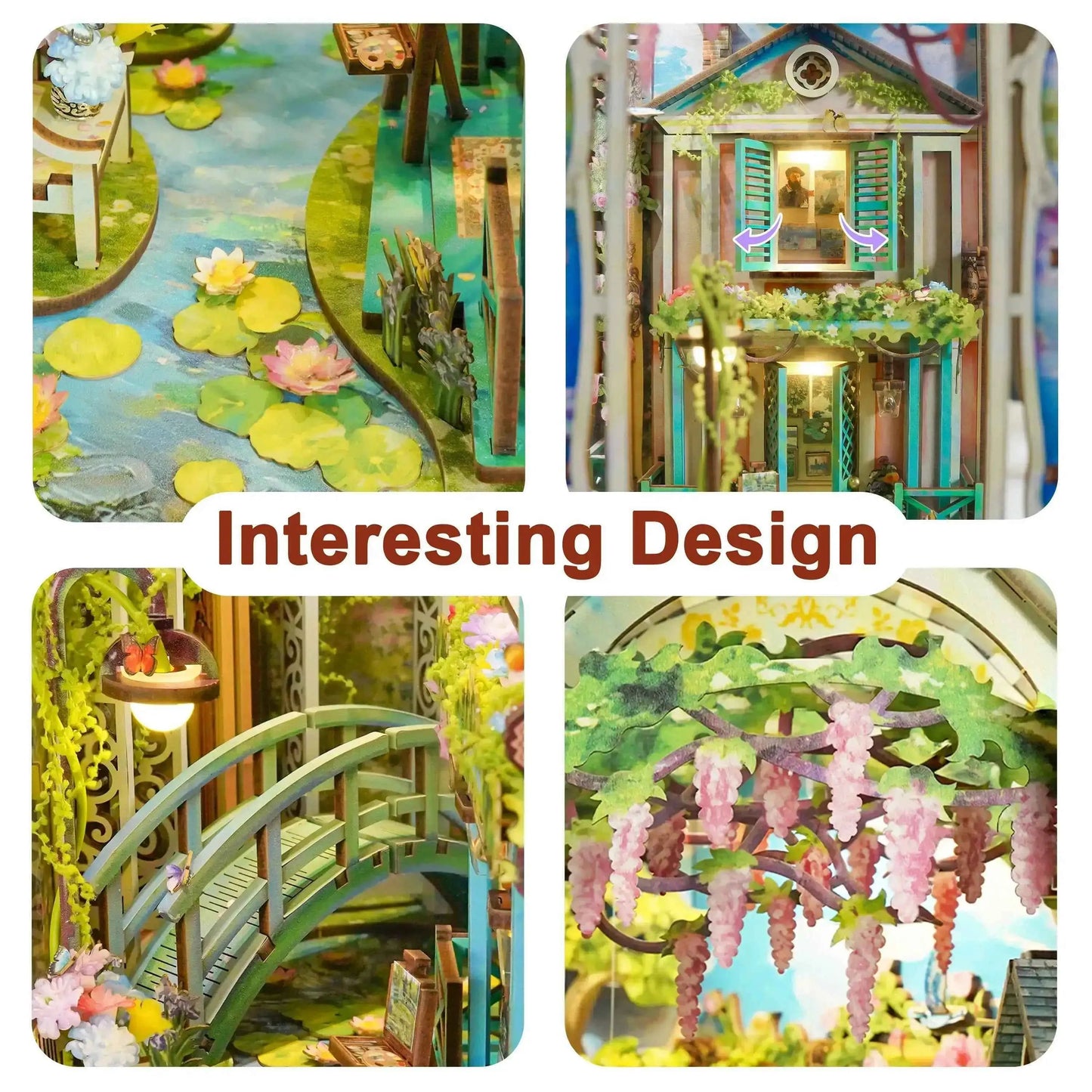 TONECHEER Mid-Year Flash Sale 3D Puzzle Book Nook Kit (Giverny Garden)