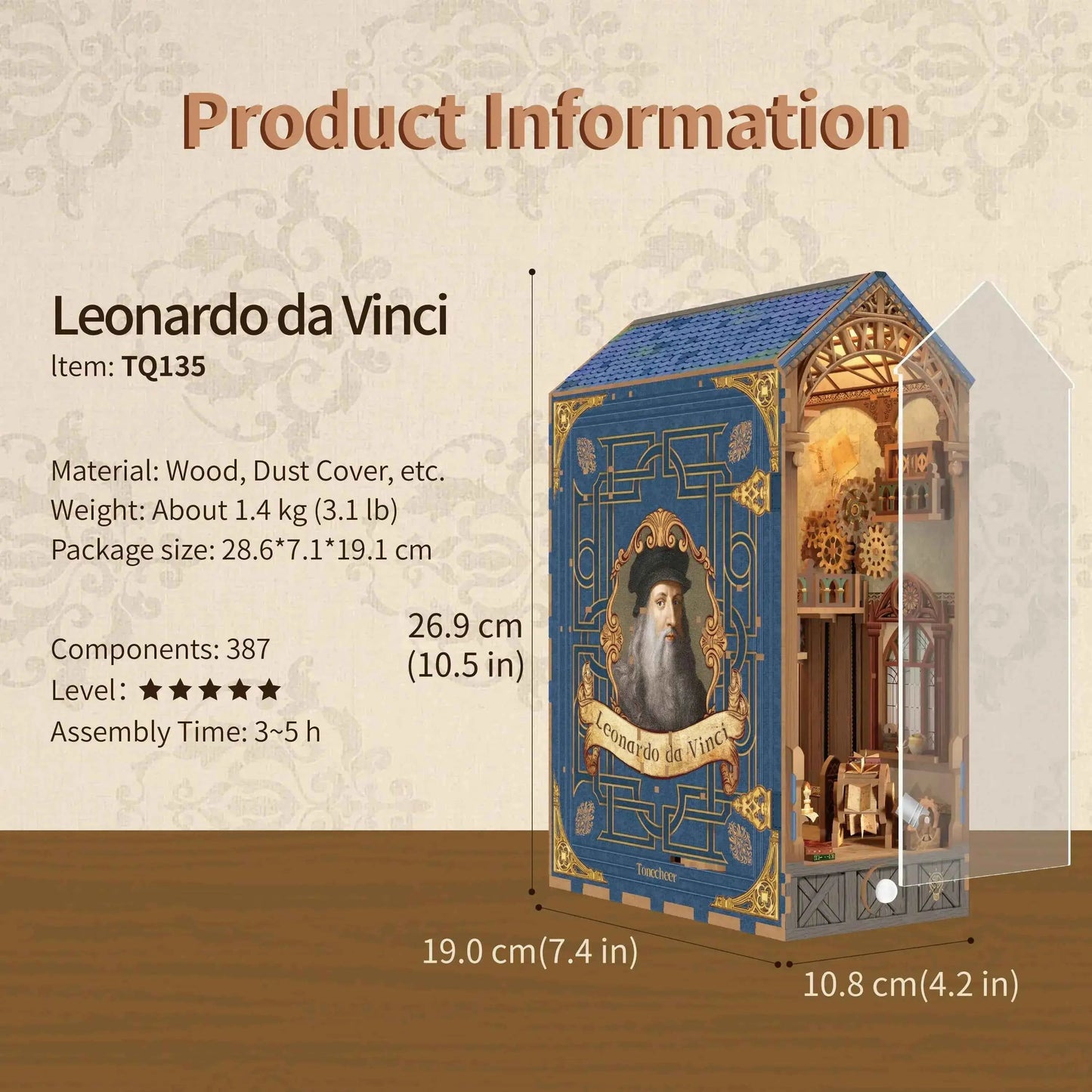 TONECHEER Mid-Year Flash Sale DIY Book Nook Kit (Leonardo Da Vinci)