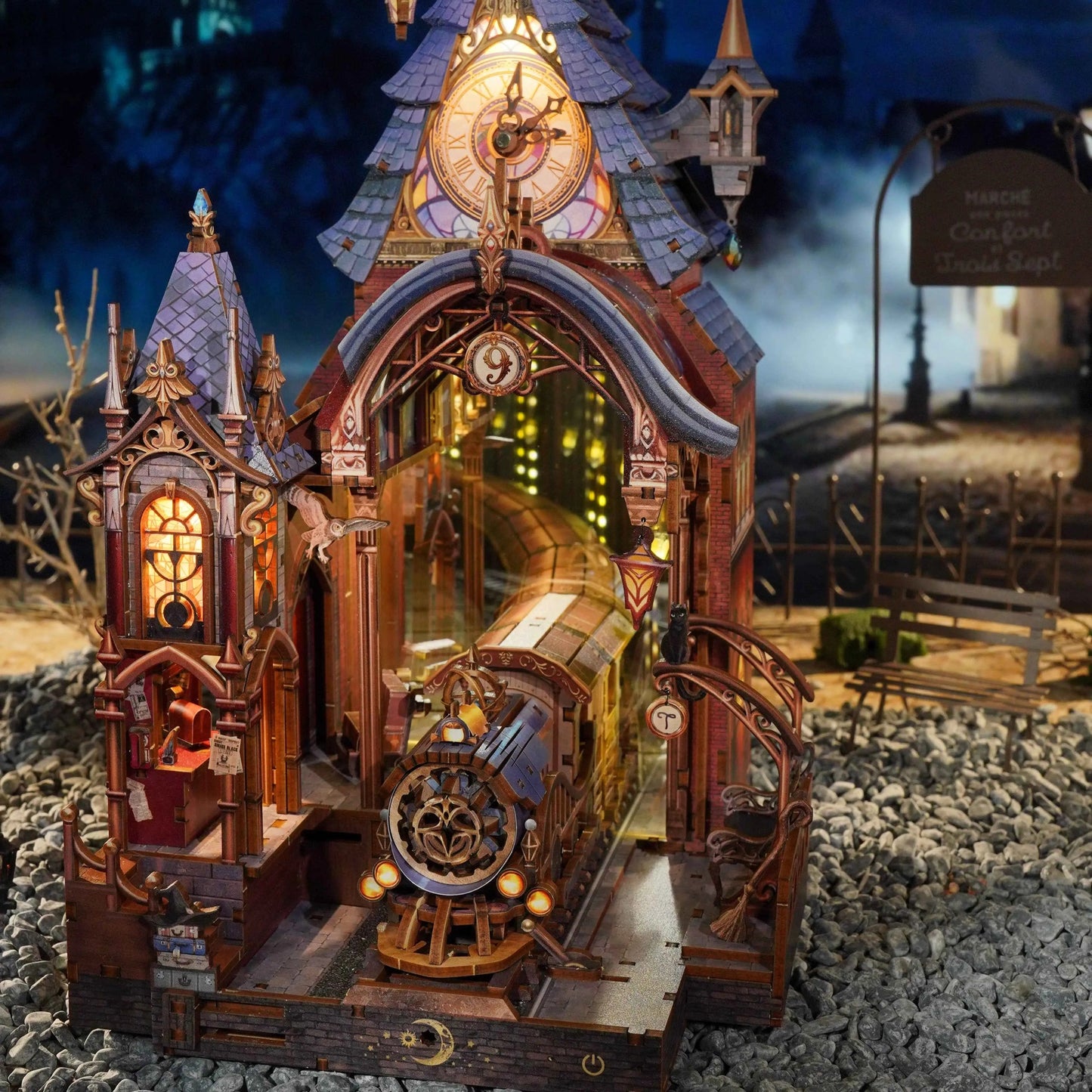TONECHEER 3D Wooden Puzzle DIY Book Nook Kit (Magic Platform)