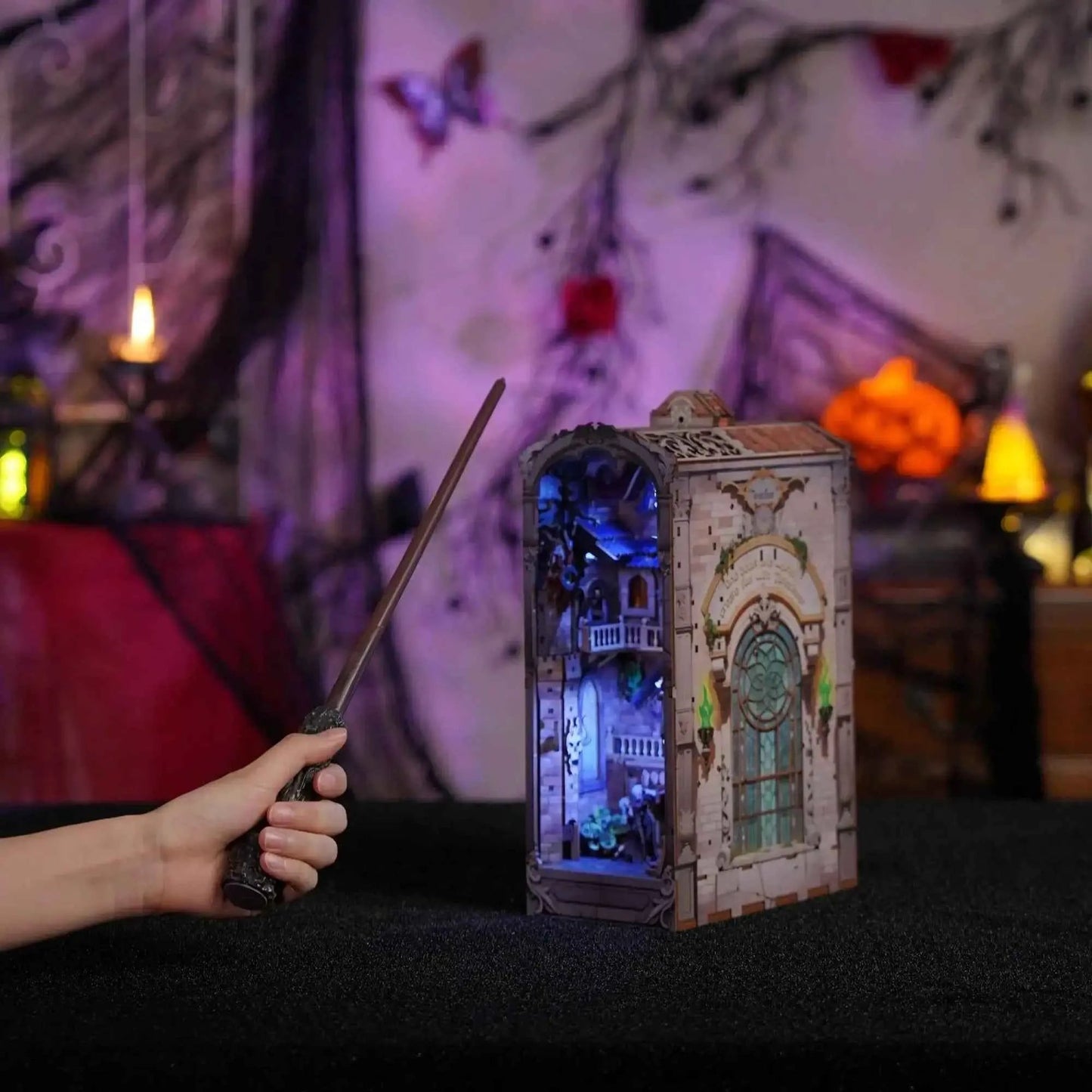 TONECHEER 3D Wooden Puzzle DIY Book Nook Kit (Monster Carnival)