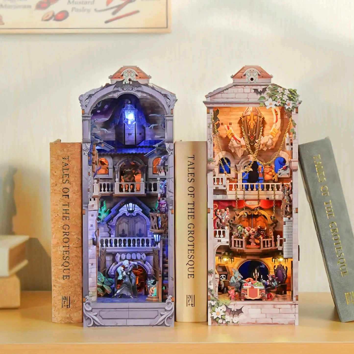 TONECHEER 3D Wooden Puzzle DIY Book Nook Kit (Monster Carnival)