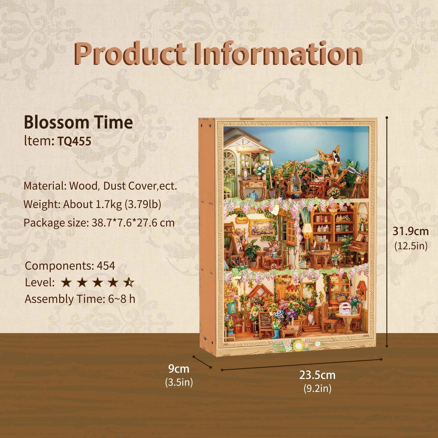 TONECHEER 3D Wooden Puzzle DIY Story Frame Kit (Blossom time)