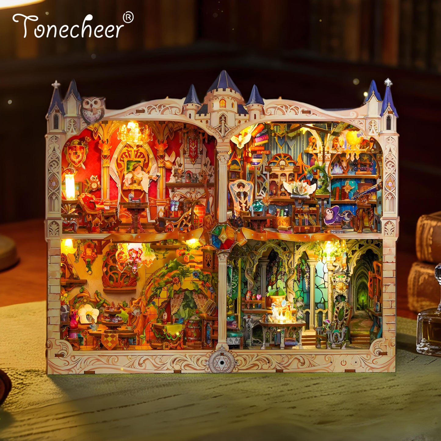 TONECHEER 3D Wooden Puzzle DIY Story Frame Kit (Magic College)