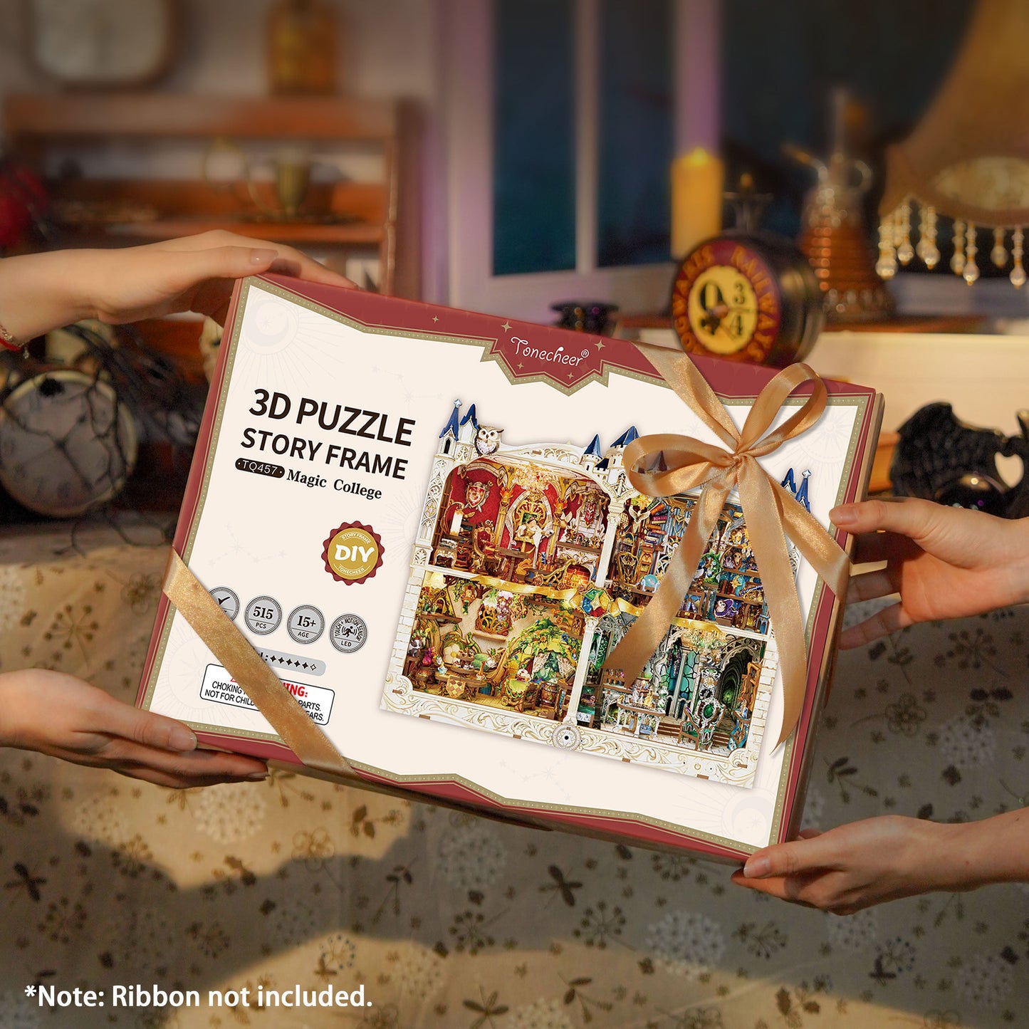 TONECHEER 3D Wooden Puzzle DIY Story Frame Kit (Magic College)
