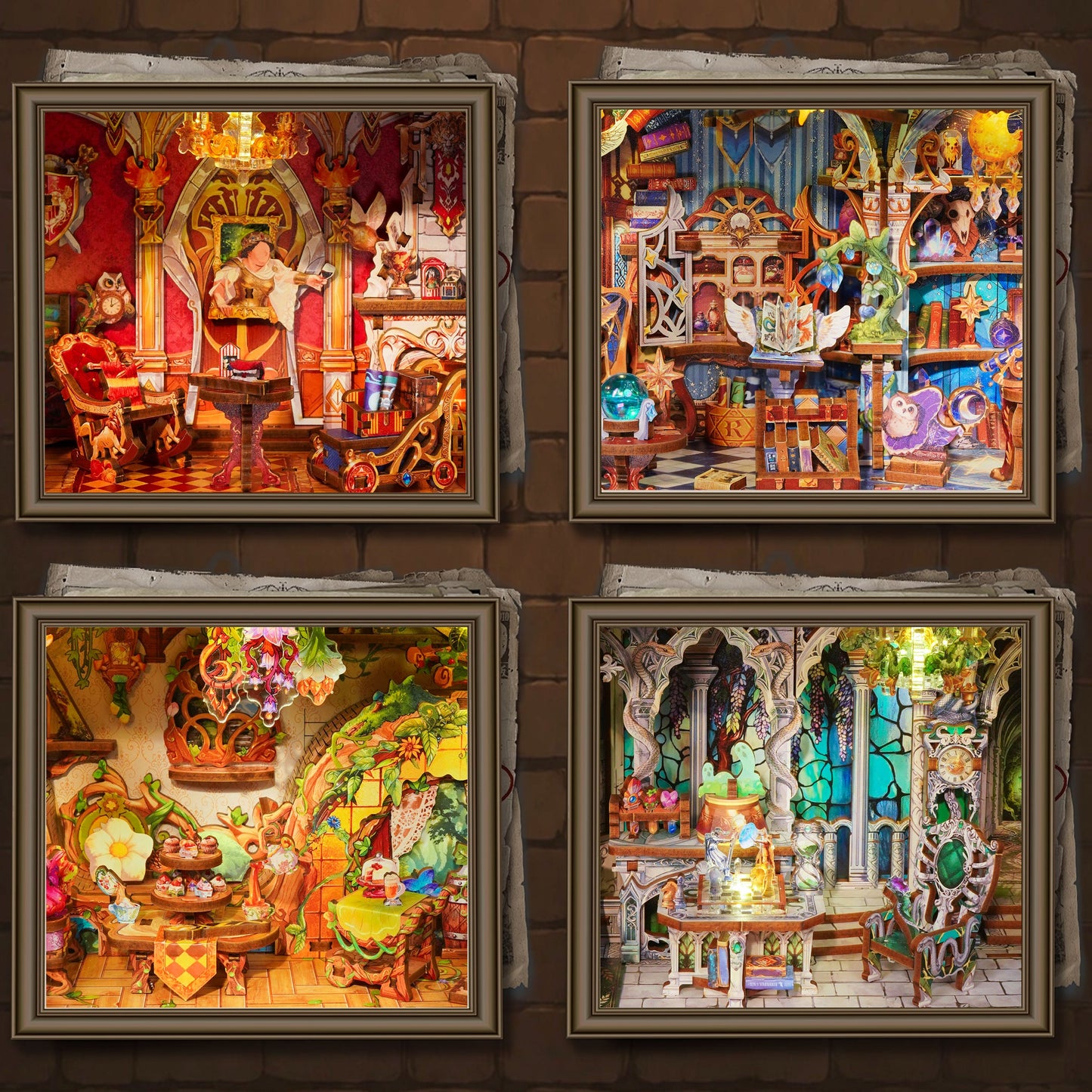 TONECHEER 3D Wooden Puzzle DIY Story Frame Kit (Magic College)