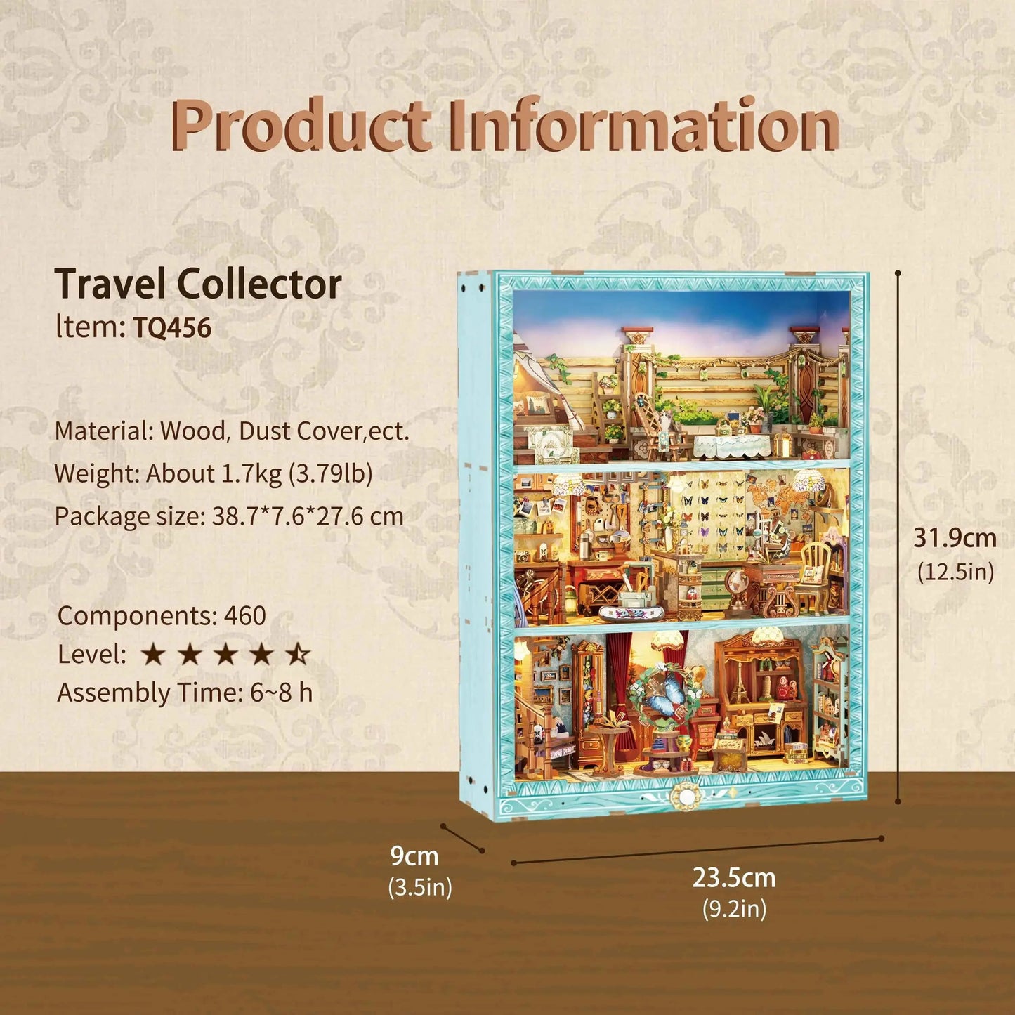 TONECHEER 3D Wooden Puzzle DIY Story Frame Kit (Travel Collector)