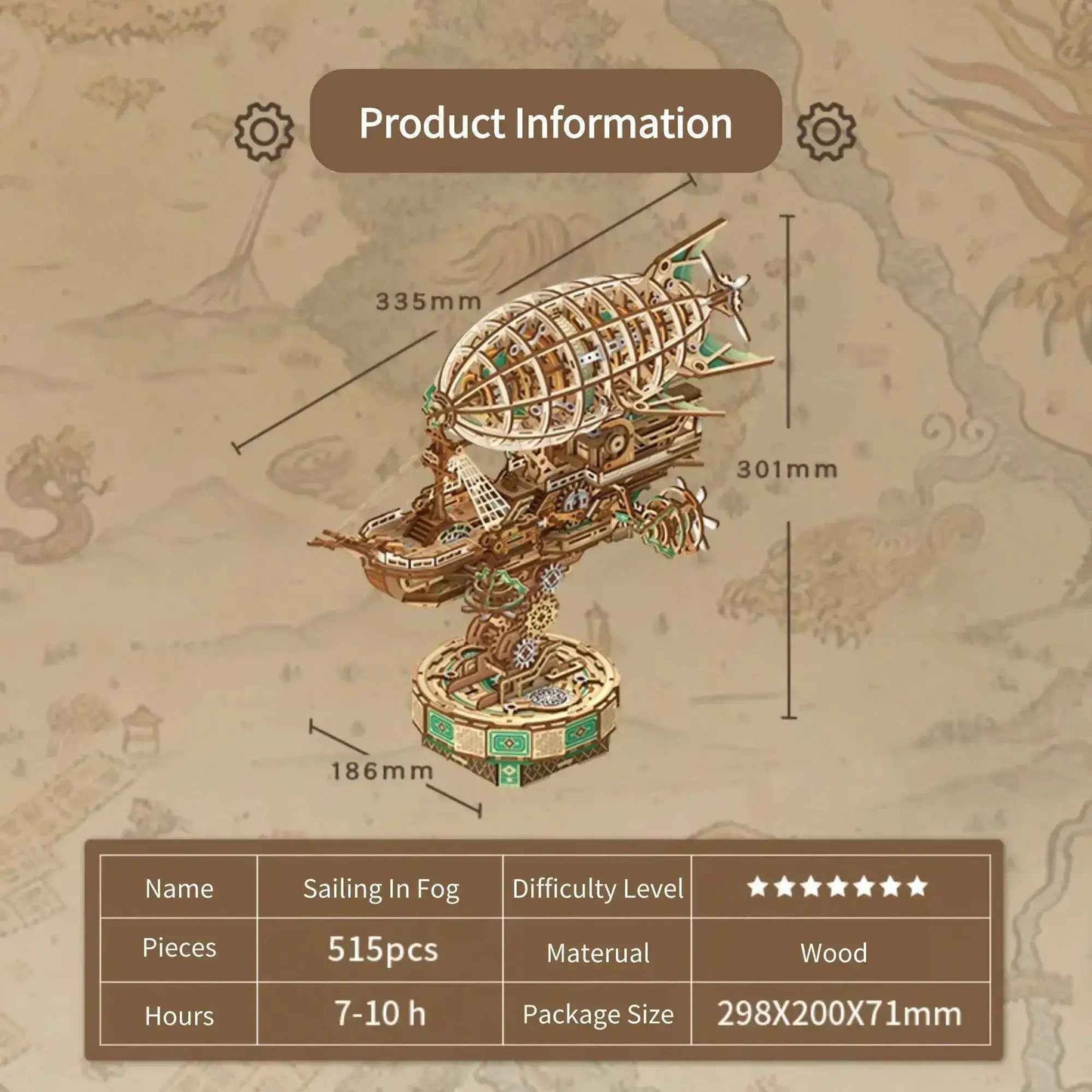 TONECHEER Mid-Year Flash Sale DIY 3D Puzzle Transmission Model Kit (Sailing In Fog)