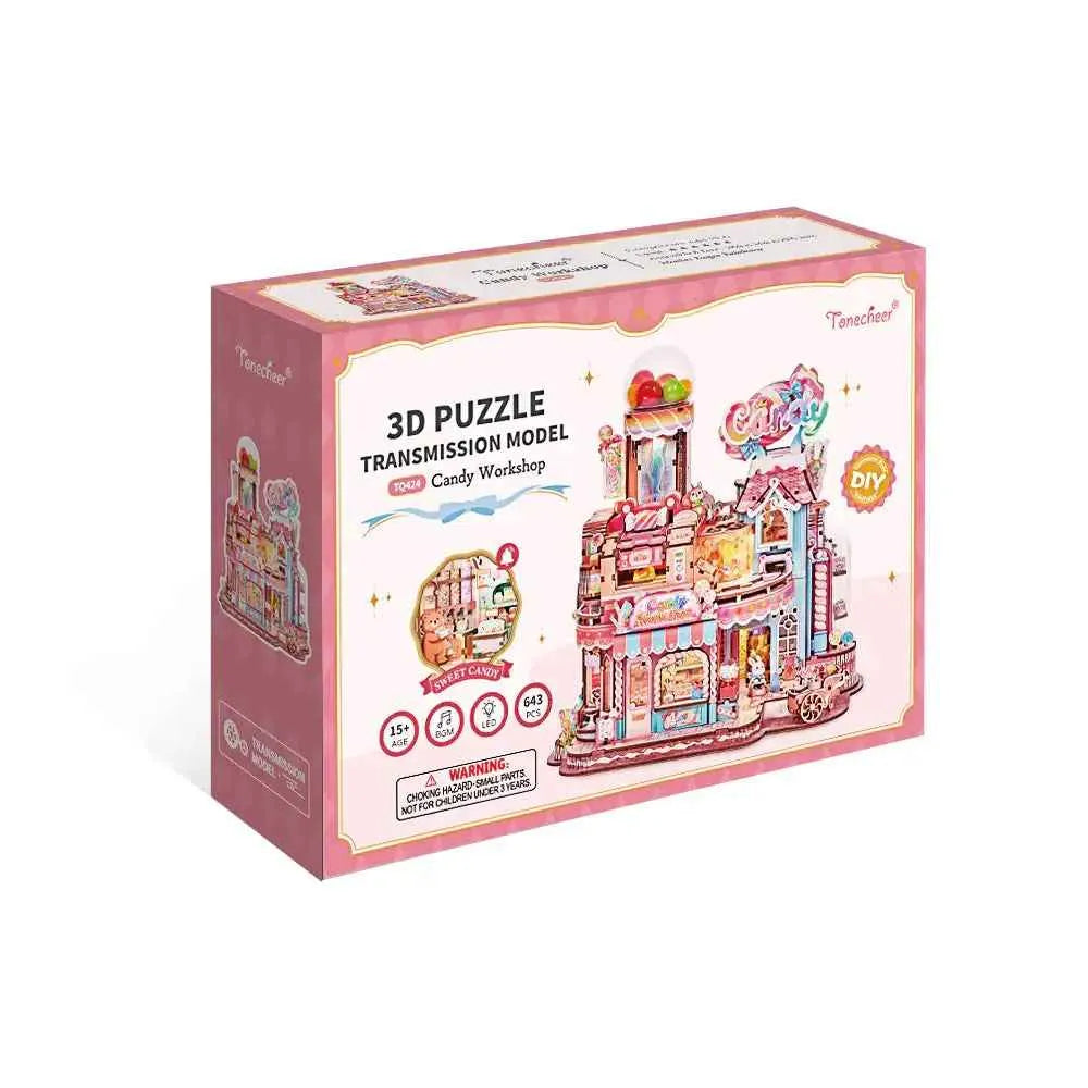 TONECHEER DIY 3D Puzzle Transmission Model Kit (Candy Workshop)