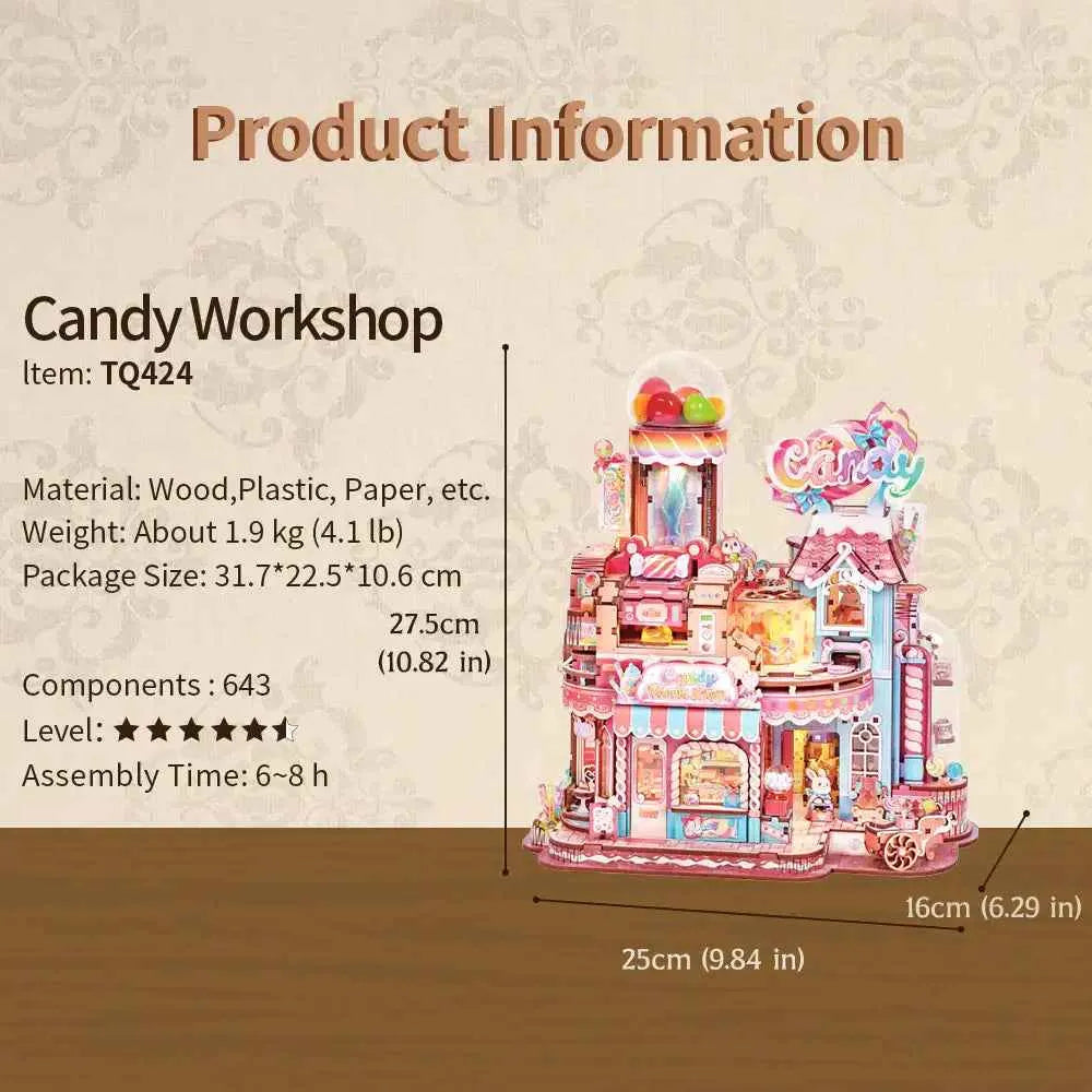 TONECHEER DIY 3D Puzzle Transmission Model Kit (Candy Workshop)