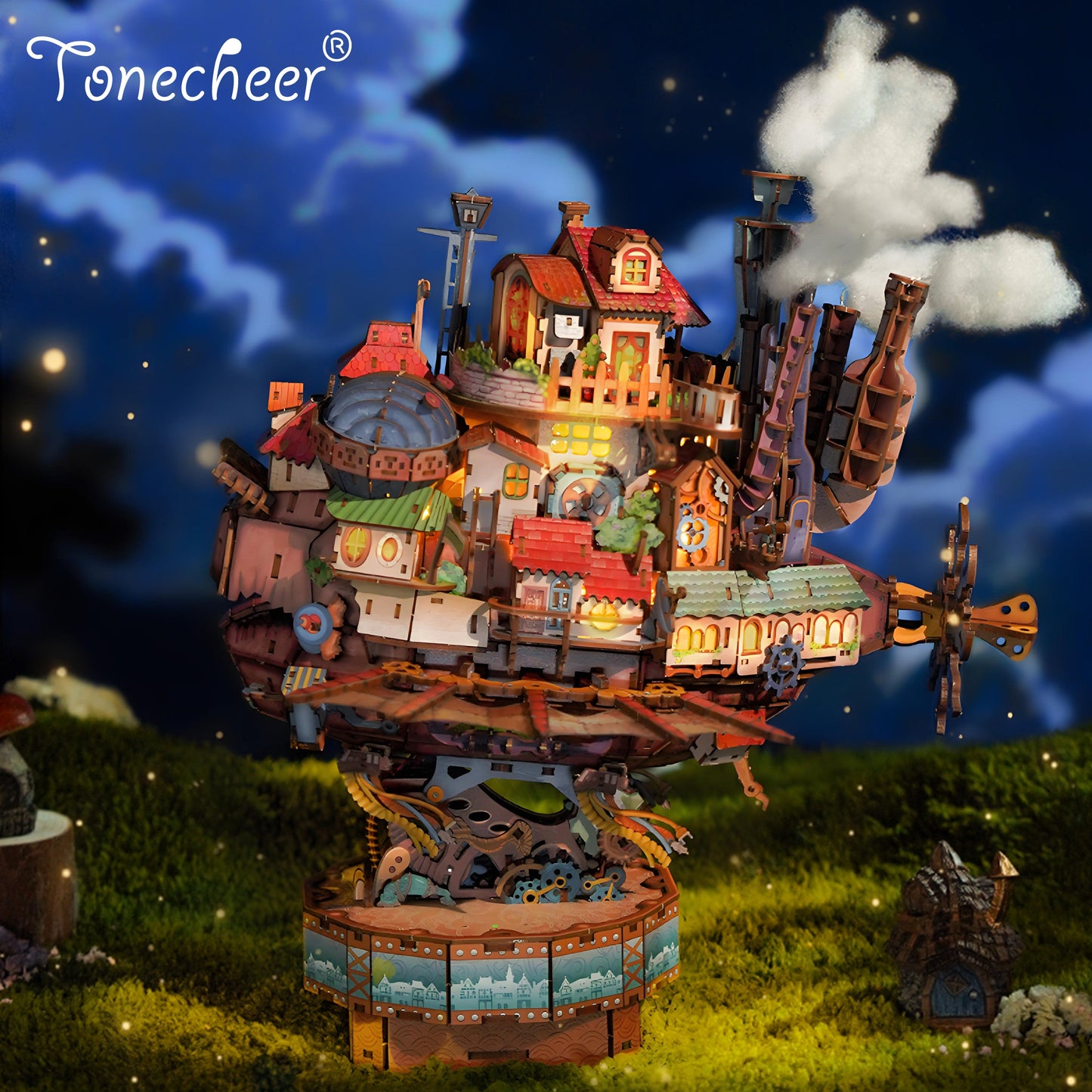 TONECHEER DIY 3D Puzzle Transmission Model Kit (Walking Castle)
