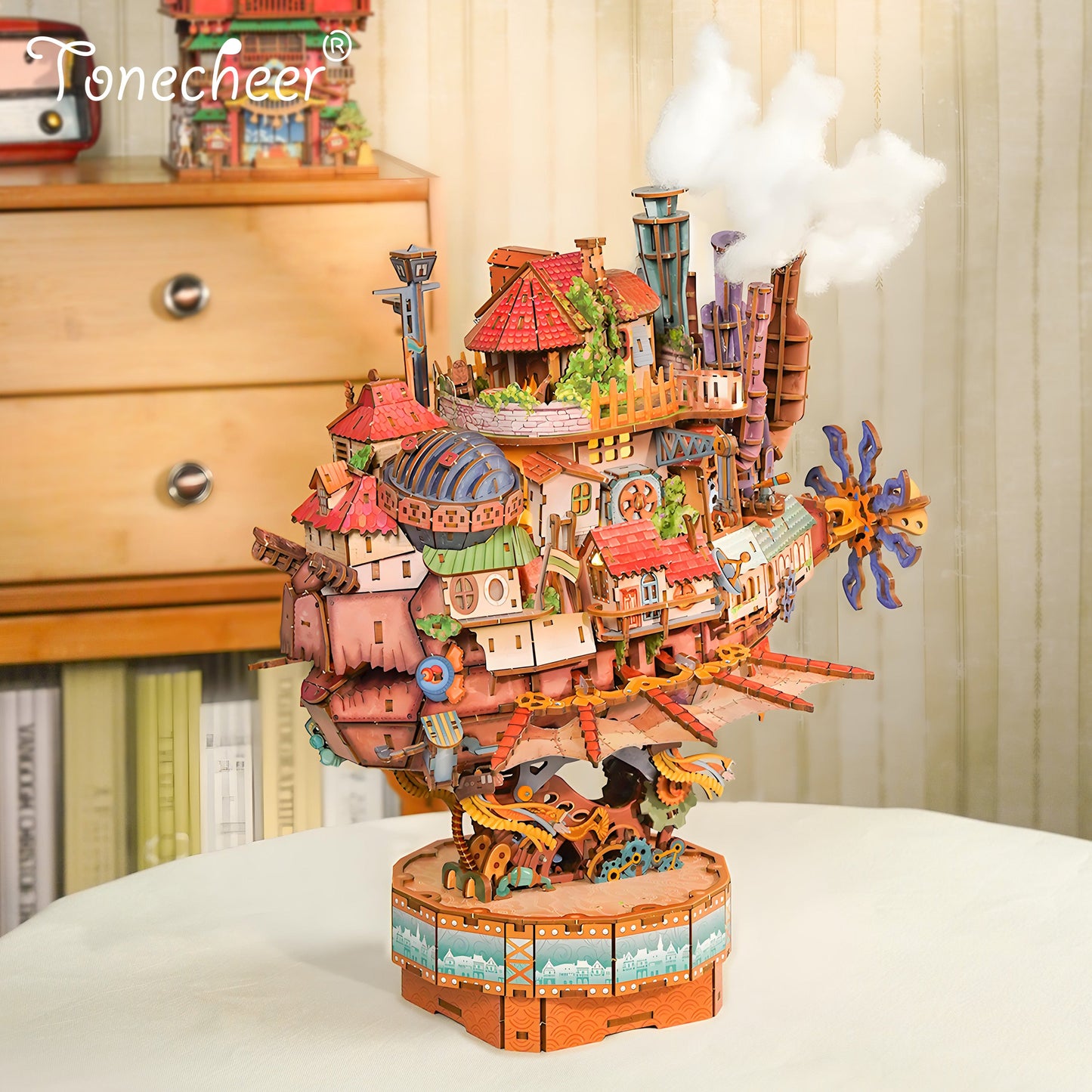 TONECHEER DIY 3D Puzzle Transmission Model Kit (Walking Castle)
