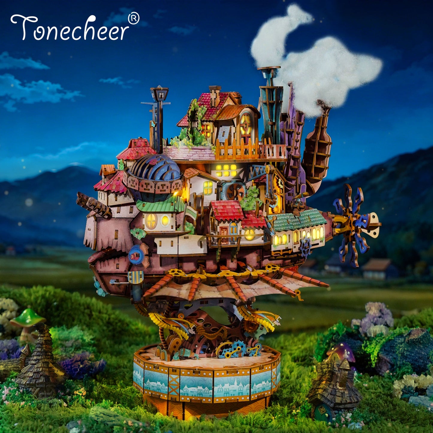 TONECHEER DIY 3D Puzzle Transmission Model Kit (Walking Castle)