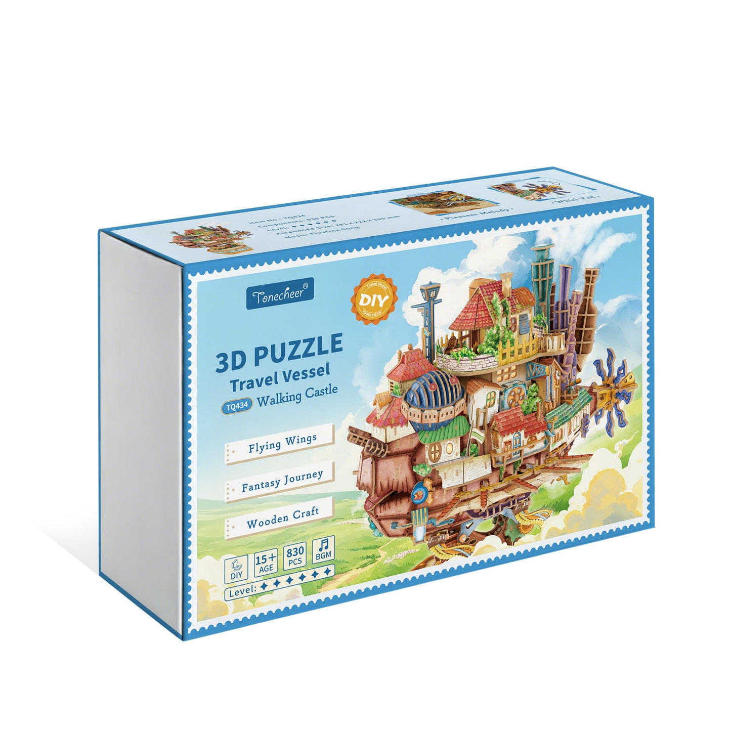 TONECHEER DIY 3D Puzzle Transmission Model Kit (Walking Castle)