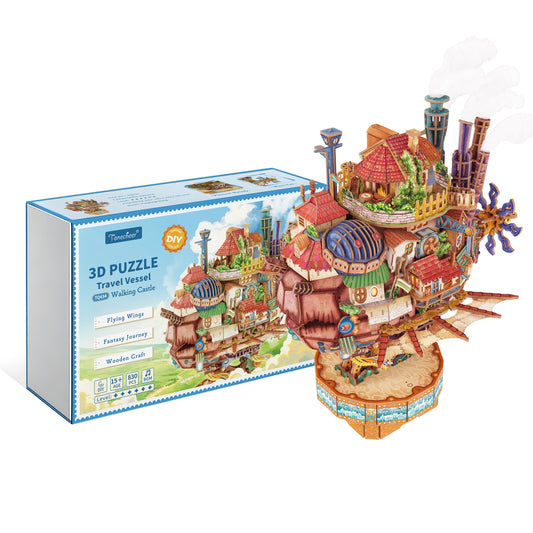 TONECHEER DIY 3D Puzzle Transmission Model Kit (Walking Castle)