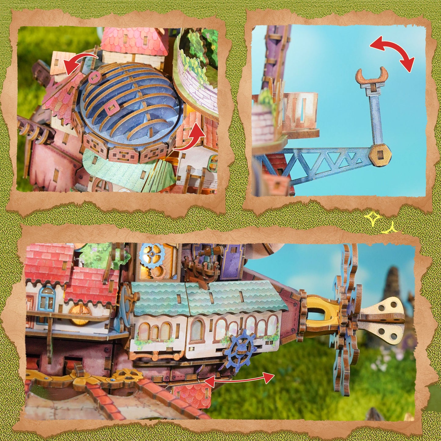 TONECHEER DIY 3D Puzzle Transmission Model Kit (Walking Castle)
