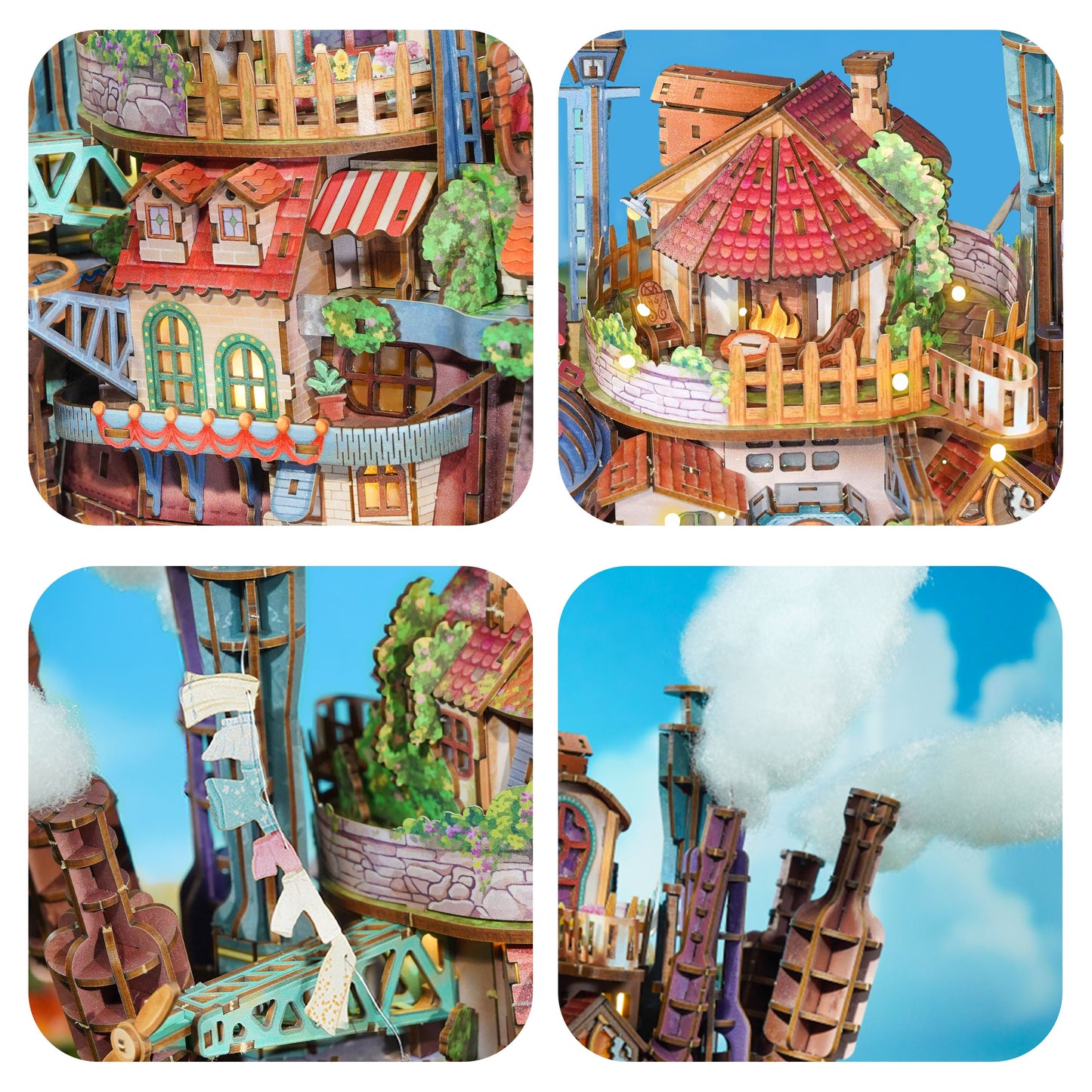 TONECHEER DIY 3D Puzzle Transmission Model Kit (Walking Castle)